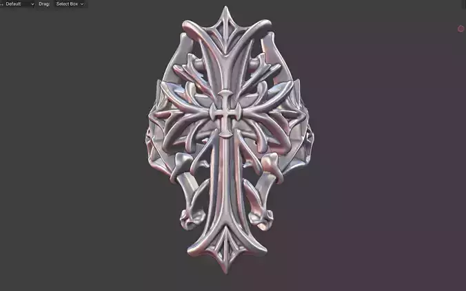 ornate silver cross ring christian jewelry