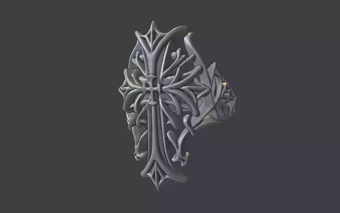 ornate silver cross ring christian jewelry