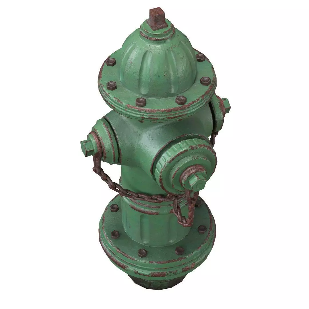 Low Poly Fire Hydrant Free 3D model_4