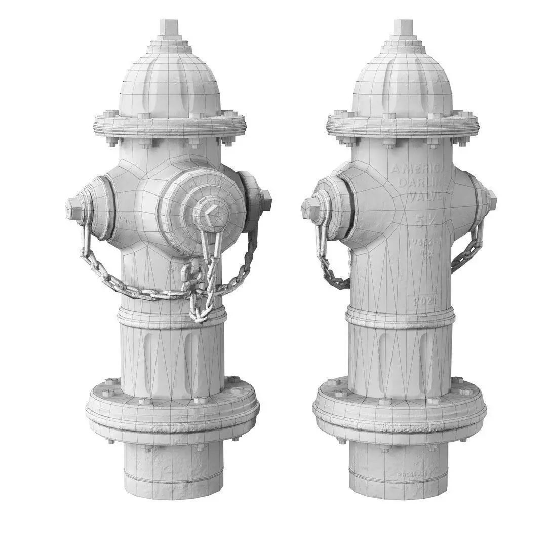 Low Poly Fire Hydrant Free 3D model_5