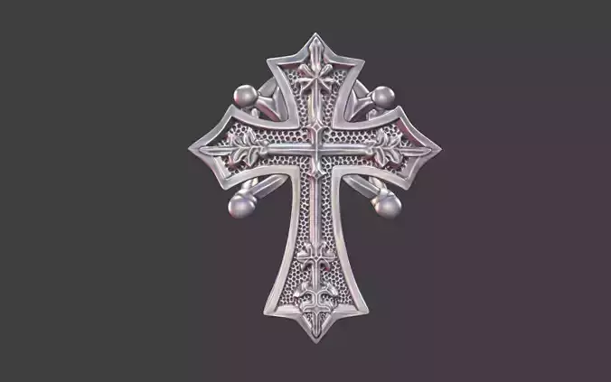 ornate silver cross ring christian jewelry v2
