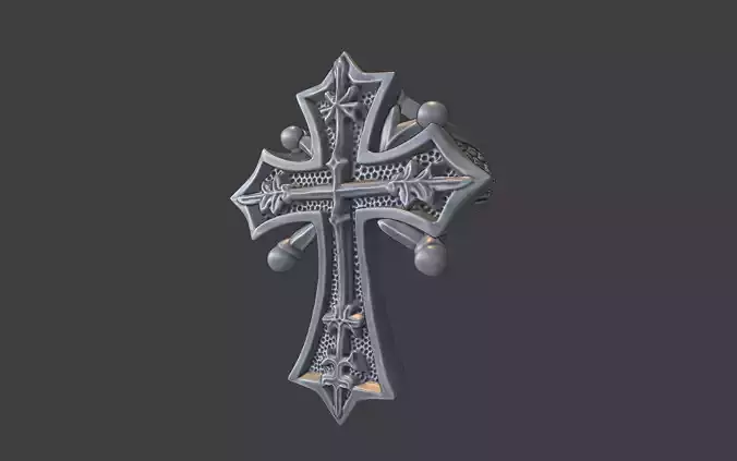 ornate silver cross ring christian jewelry v2