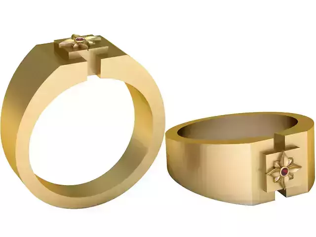  3D Printable Geometric Signet Ring