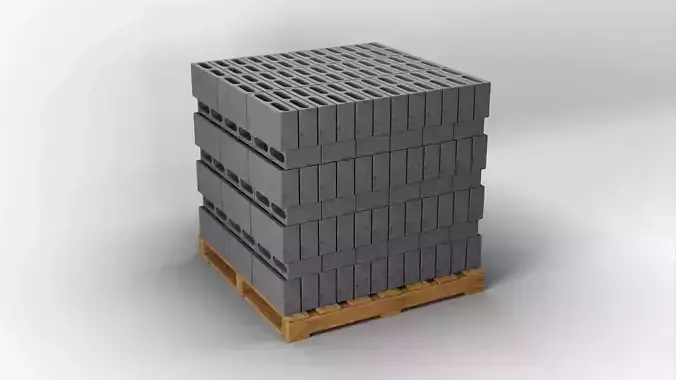 Wooden Pallet with Bricks 1