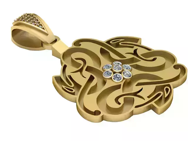 Diamond Flower Pendant 3D PRINTABLE MODEL