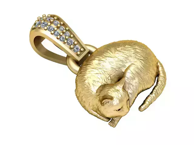  3D Printable Sleeping Cat Pendant