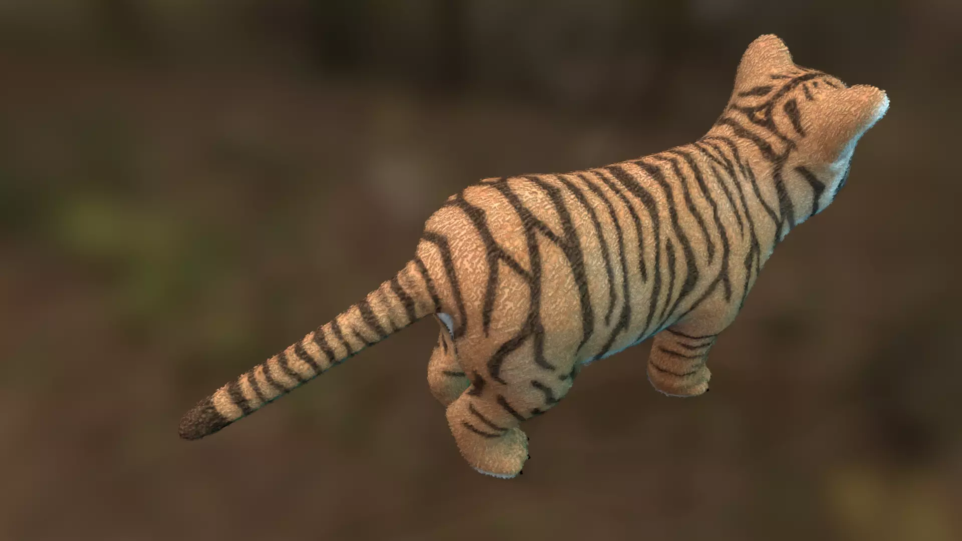 Tiger cub Low-poly 3D model_4