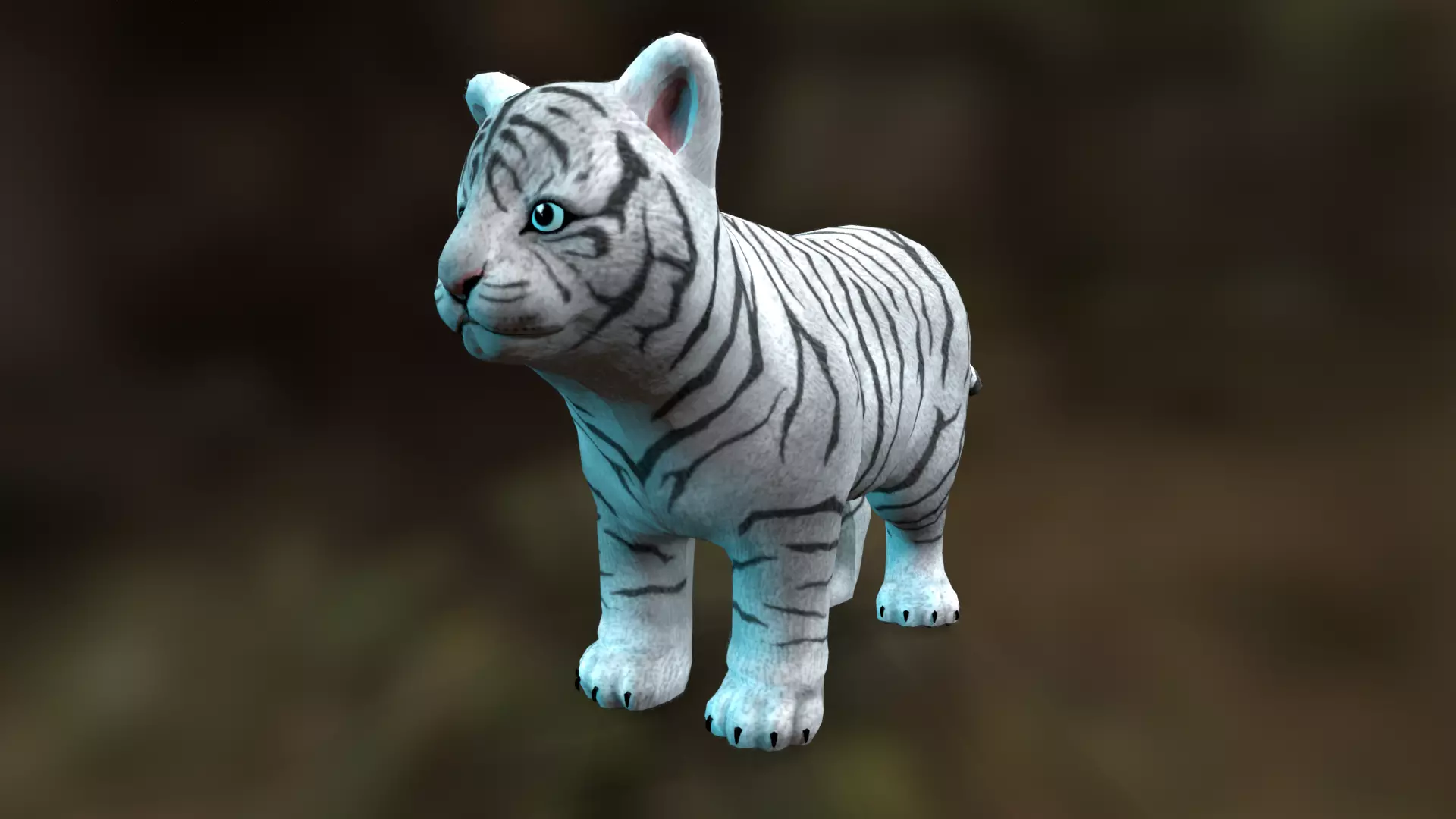Tiger cub Low-poly 3D model_9