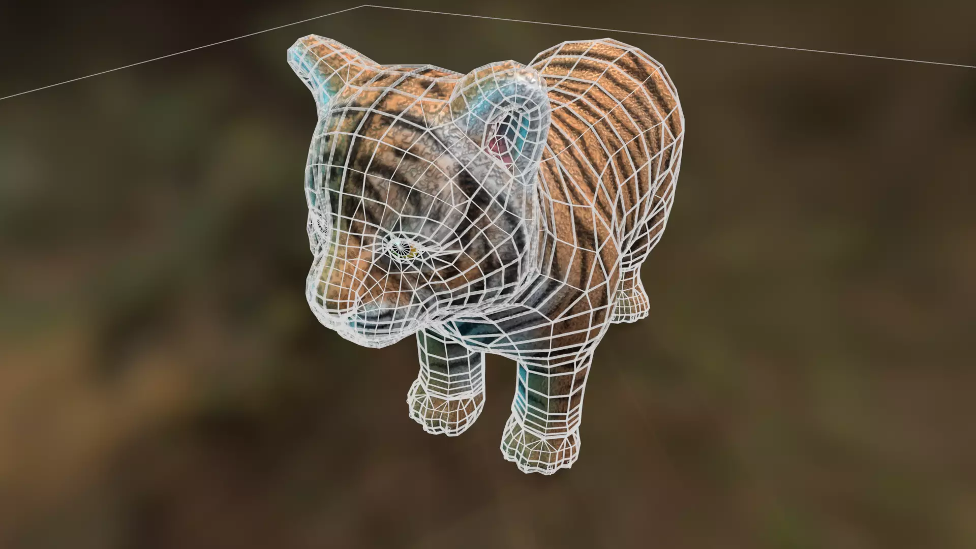 Tiger cub Low-poly 3D model_6