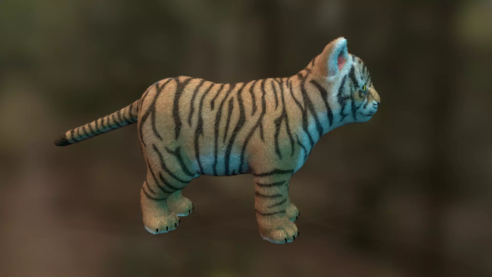Tiger cub Low-poly 3D model_2