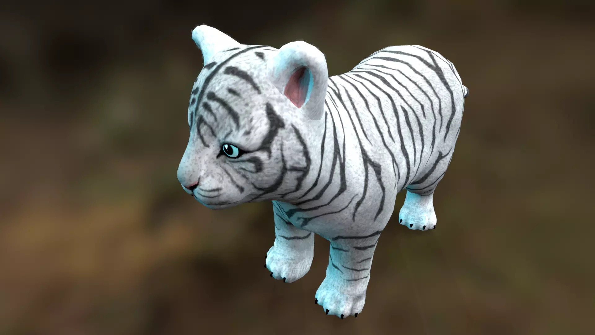 Tiger cub Low-poly 3D model_11