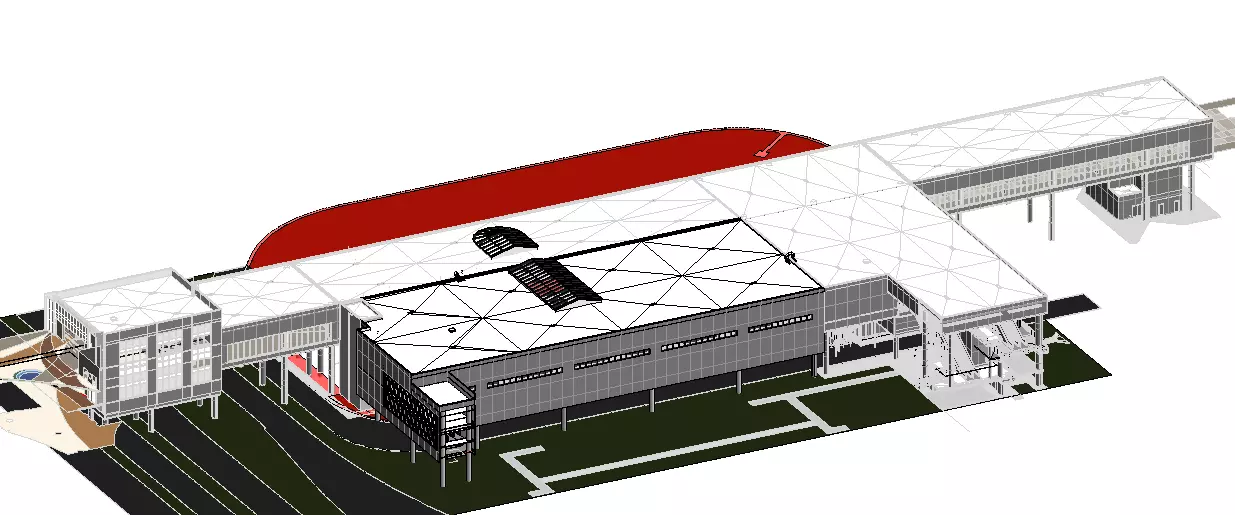 AIRPORT TERMINAL ARCHITECTURAL FURNISHED  REVIT MODEL FURNISHED  3D model_1