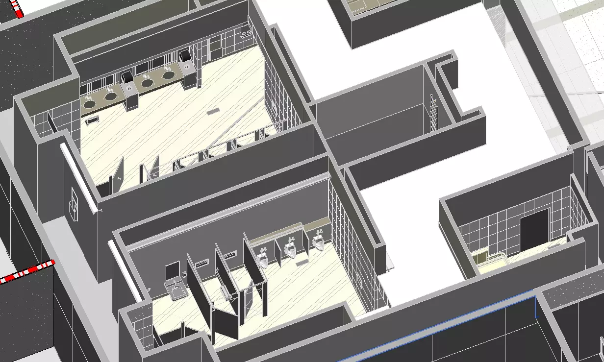 AIRPORT TERMINAL ARCHITECTURAL FURNISHED  REVIT MODEL FURNISHED  3D model_2