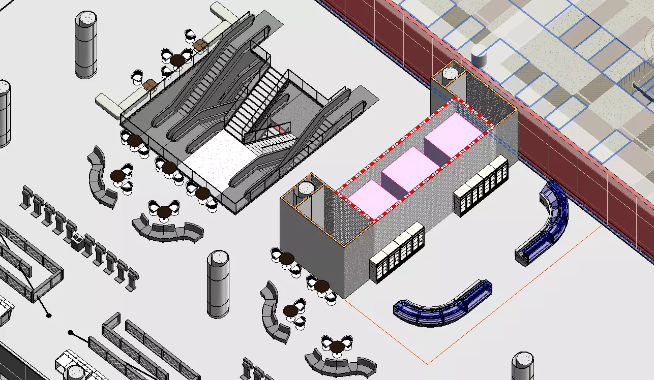 AIRPORT TERMINAL ARCHITECTURAL FURNISHED  REVIT MODEL FURNISHED  3D model_3