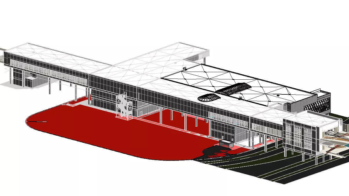 AIRPORT TERMINAL ARCHITECTURAL FURNISHED  REVIT MODEL FURNISHED  3D model_0