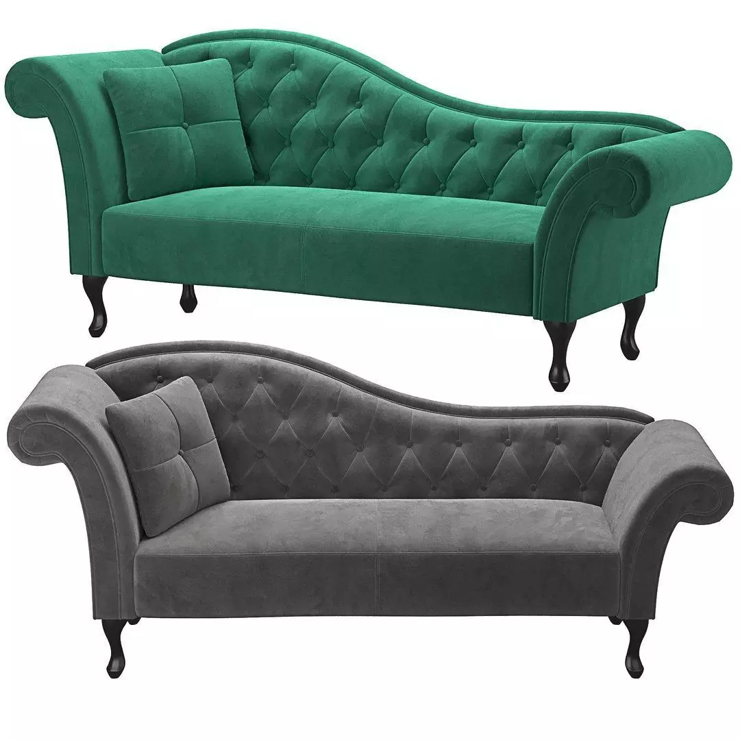 Chaise Lounge Lattes Velvet 3D model