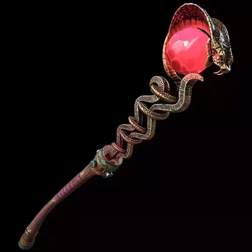 Serpent Staff Low-poly 3D model Serpent Staff Low-poly 3D model
