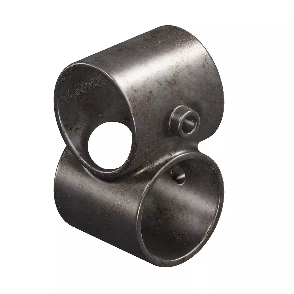 Rusty Crossover Pipe Fitting 3D model_1