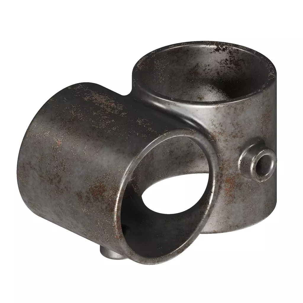 Rusty Crossover Pipe Fitting 3D model_2