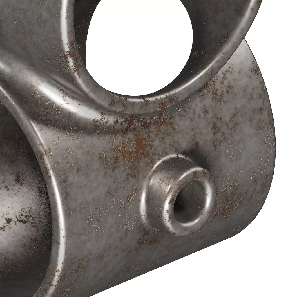 Rusty Crossover Pipe Fitting 3D model_3