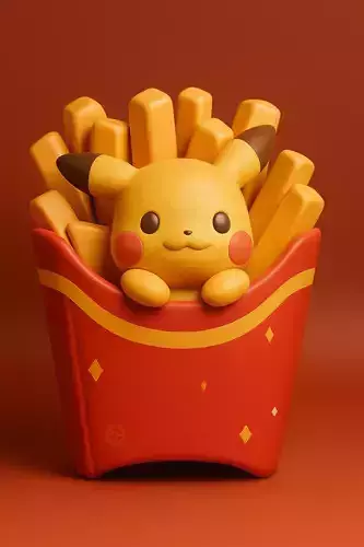 Pokemon Pikachu with French Fries