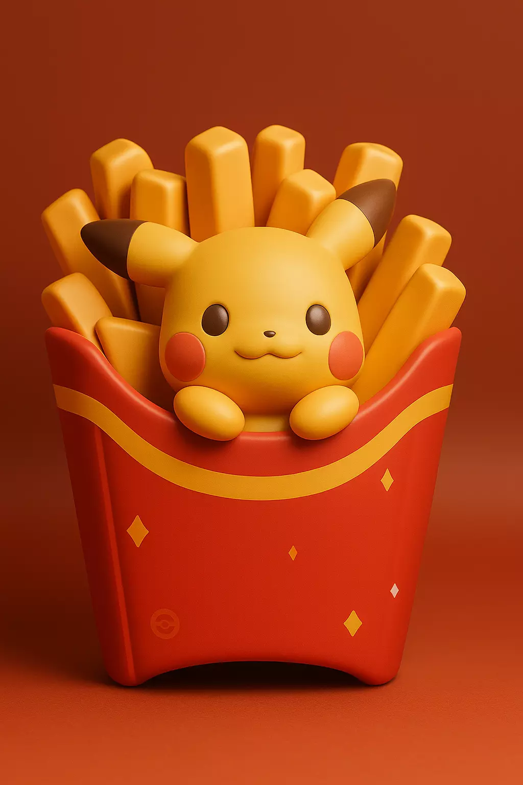 Pokemon Pikachu with French Fries 3D print model