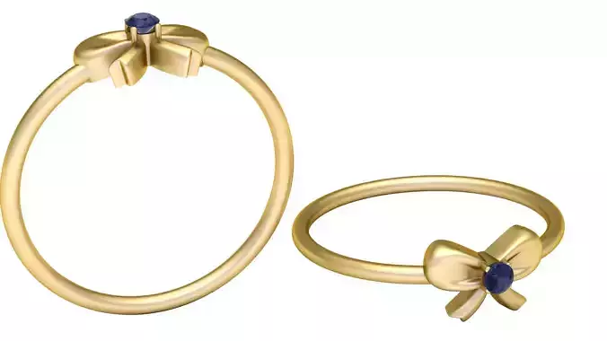 Bow design ring 3D PRINTBLE  MODEL 