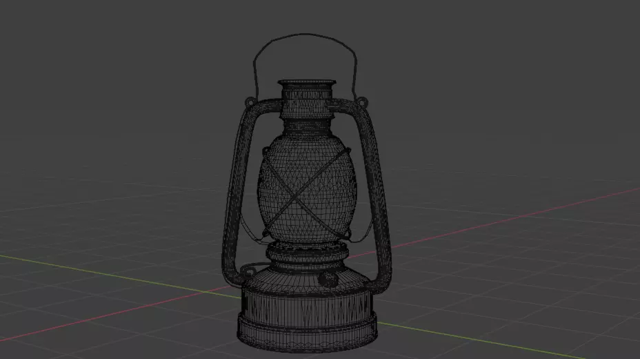 Old Rusty Kerosene Lantern Low Poly 3D  Game Ready  VR   AR Low-poly 3D model_9