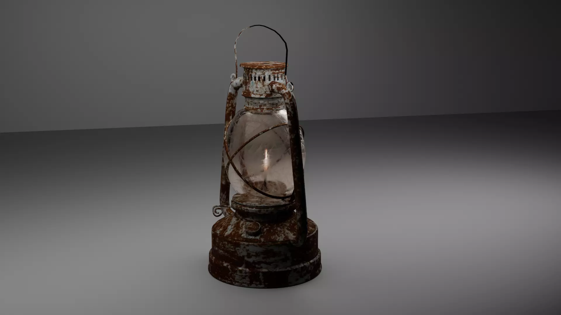 Old Rusty Kerosene Lantern Low Poly 3D  Game Ready  VR   AR Low-poly 3D model_3