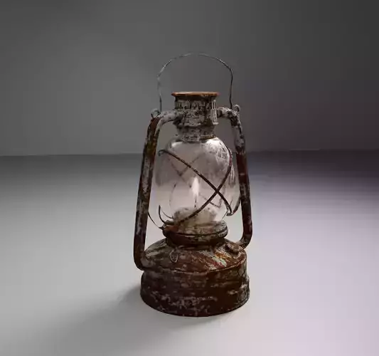 Old Rusty Kerosene Lantern Low Poly 3D  Game Ready  VR   AR Low-poly 3D model
