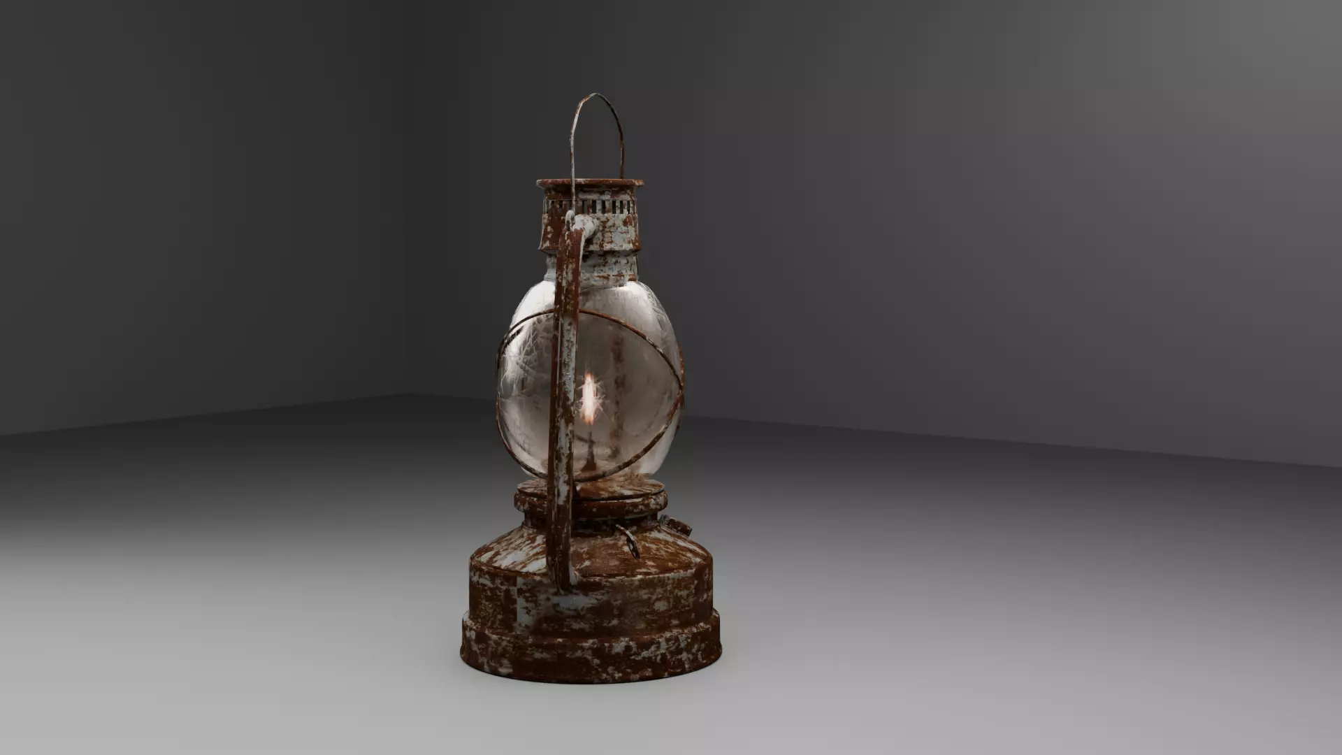 Old Rusty Kerosene Lantern Low Poly 3D  Game Ready  VR   AR Low-poly 3D model_5