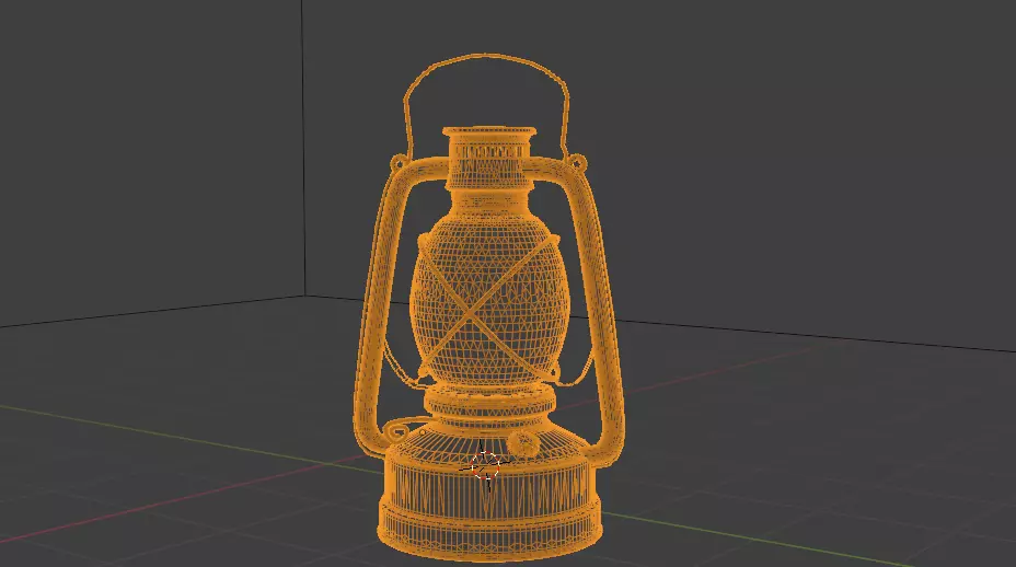 Old Rusty Kerosene Lantern Low Poly 3D  Game Ready  VR   AR Low-poly 3D model_8