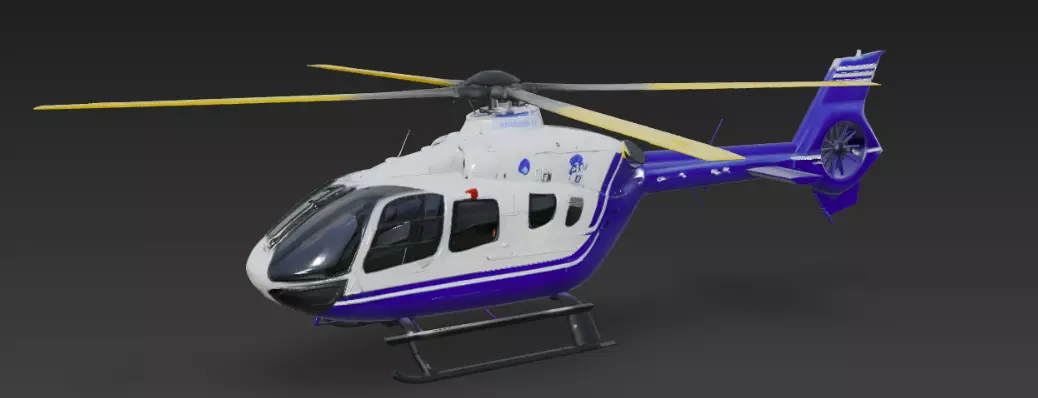3d Commercial Helicopter Model 3D model