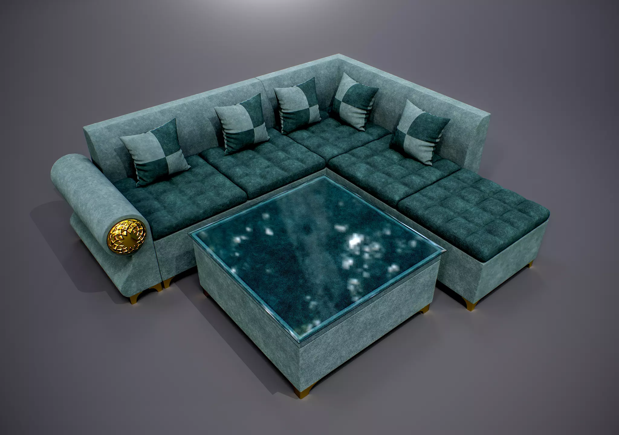 Sofa Set 01 3D model_0