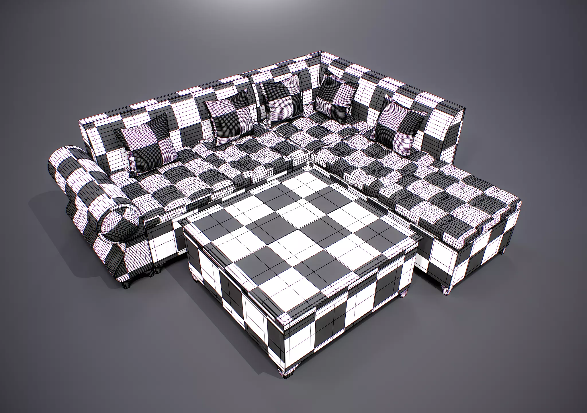 Sofa Set 01 3D model_4