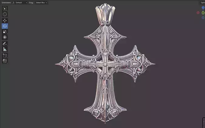 ornate silver cross pendant  christian jewelry