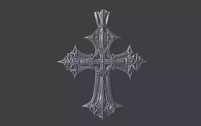 ornate silver cross pendant  christian jewelry