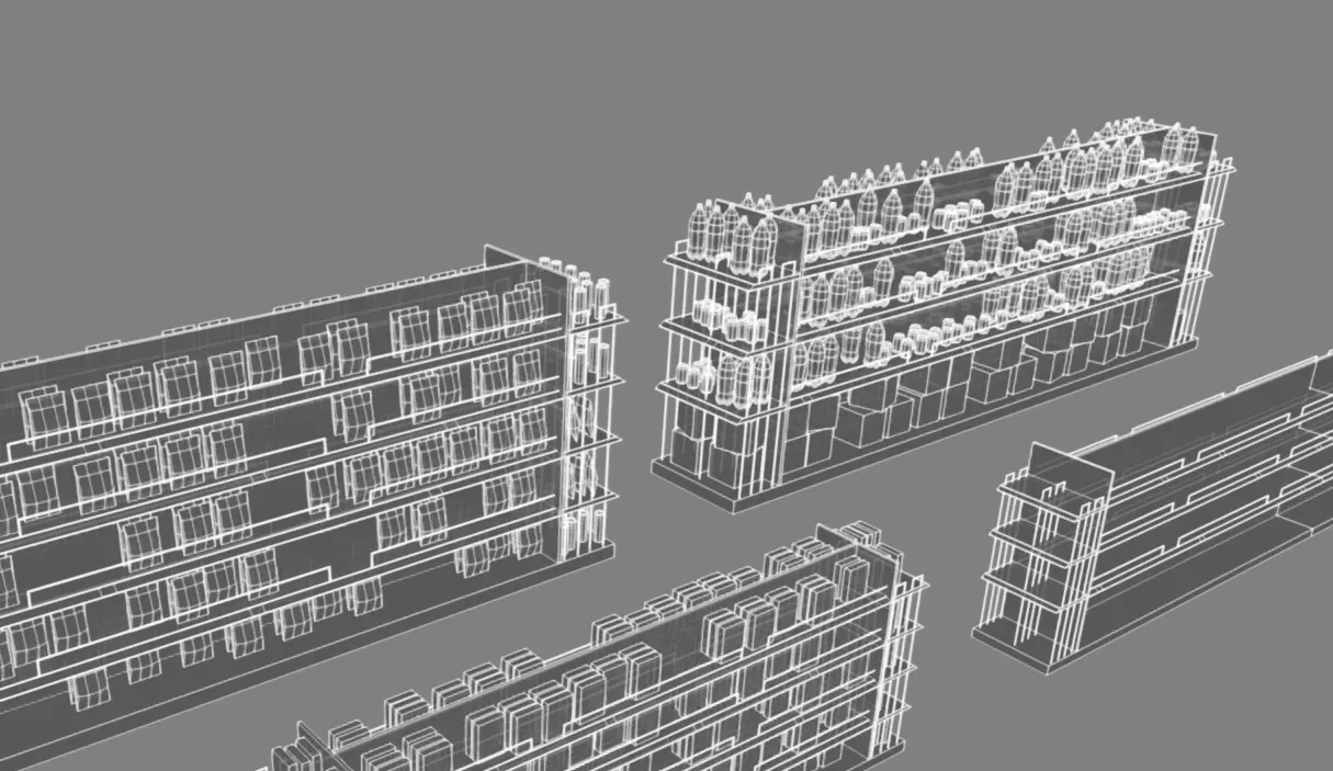 Supermarket Stands Low-poly 3D model_18