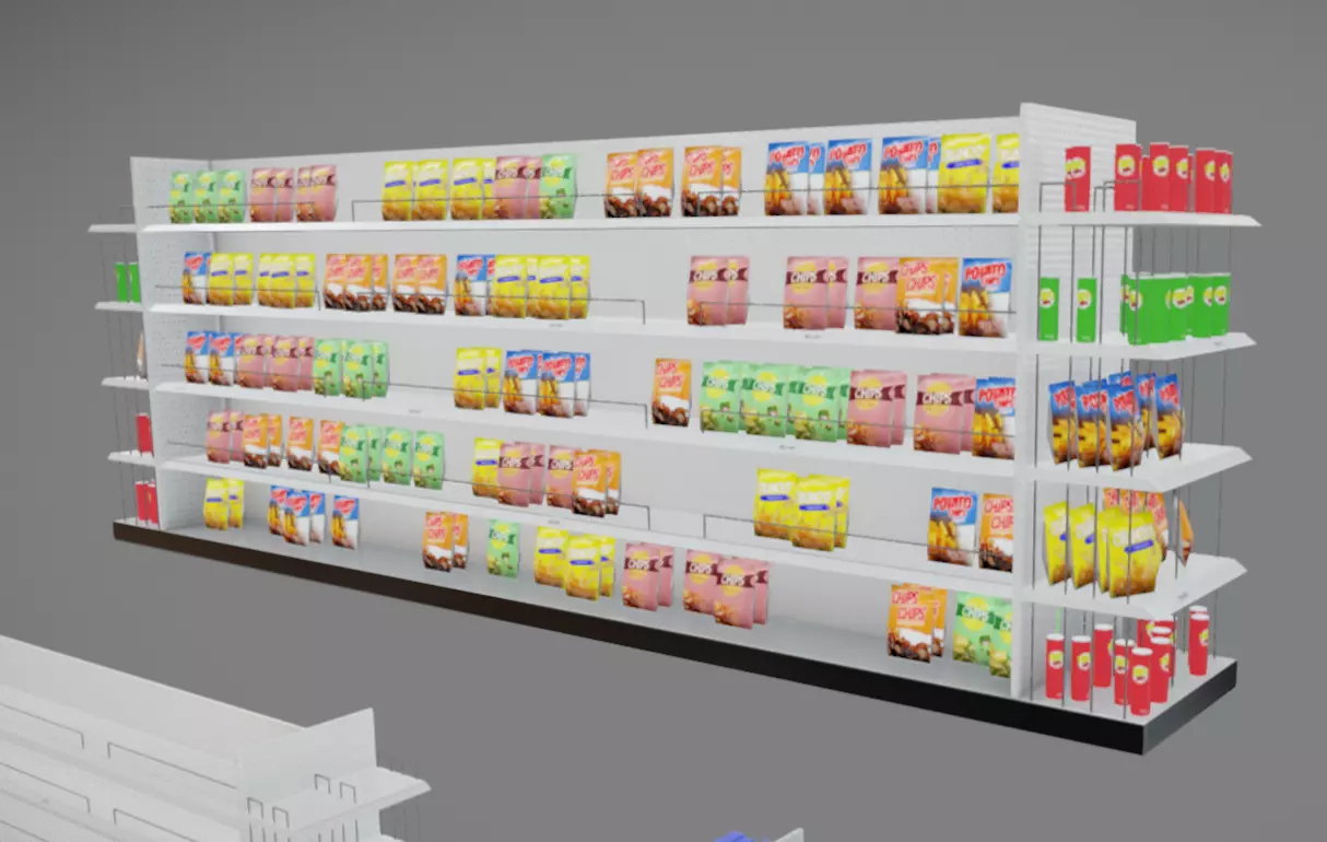 Supermarket Stands Low-poly 3D model_5