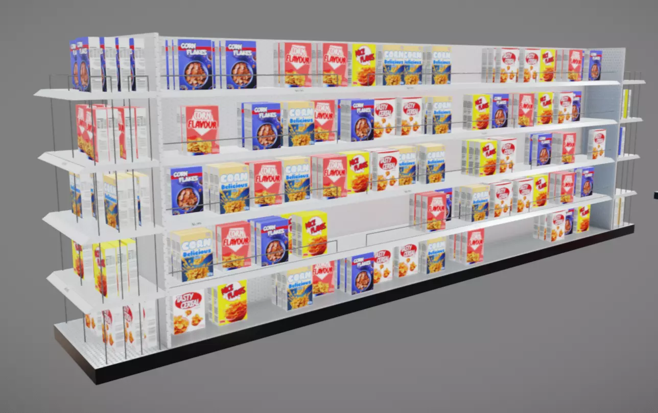 Supermarket Stands Low-poly 3D model_1