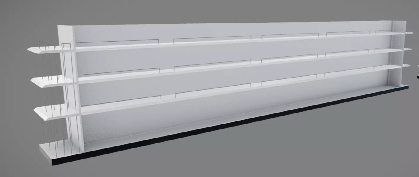 Supermarket Stands Low-poly 3D model_11