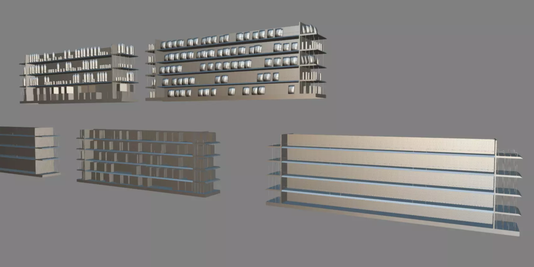 Supermarket Stands Low-poly 3D model_15