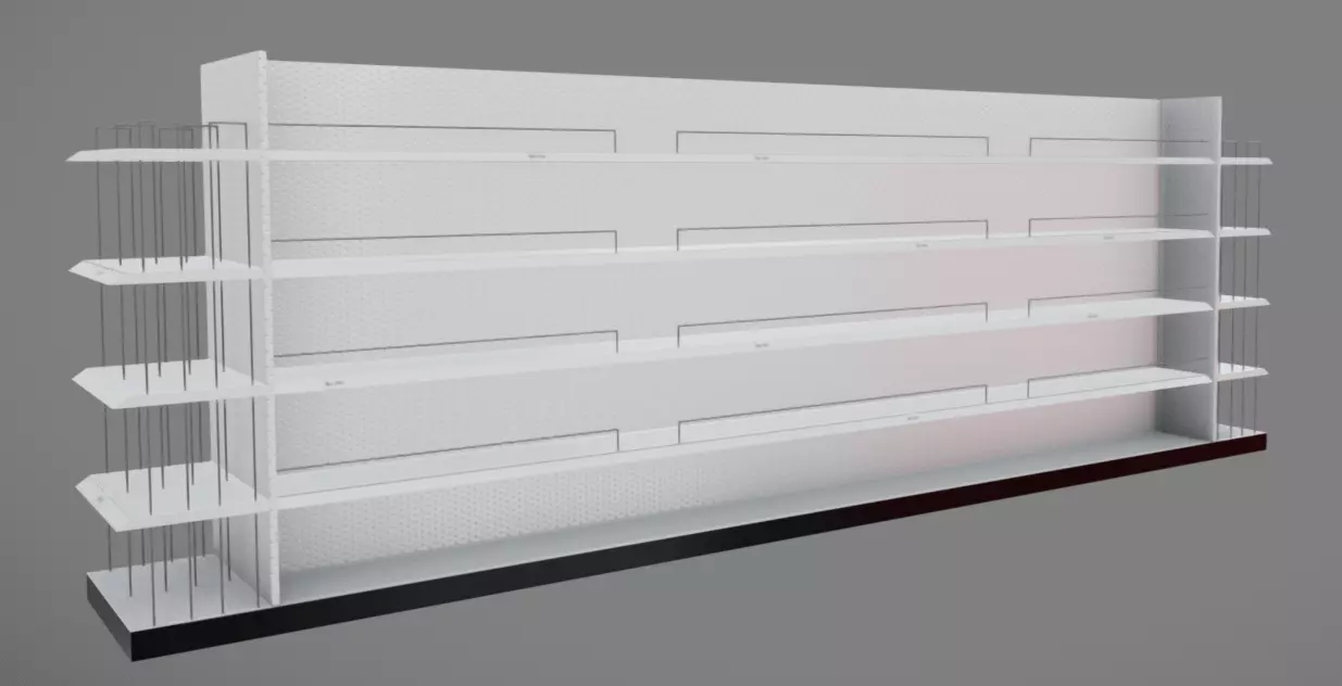 Supermarket Stands Low-poly 3D model_9