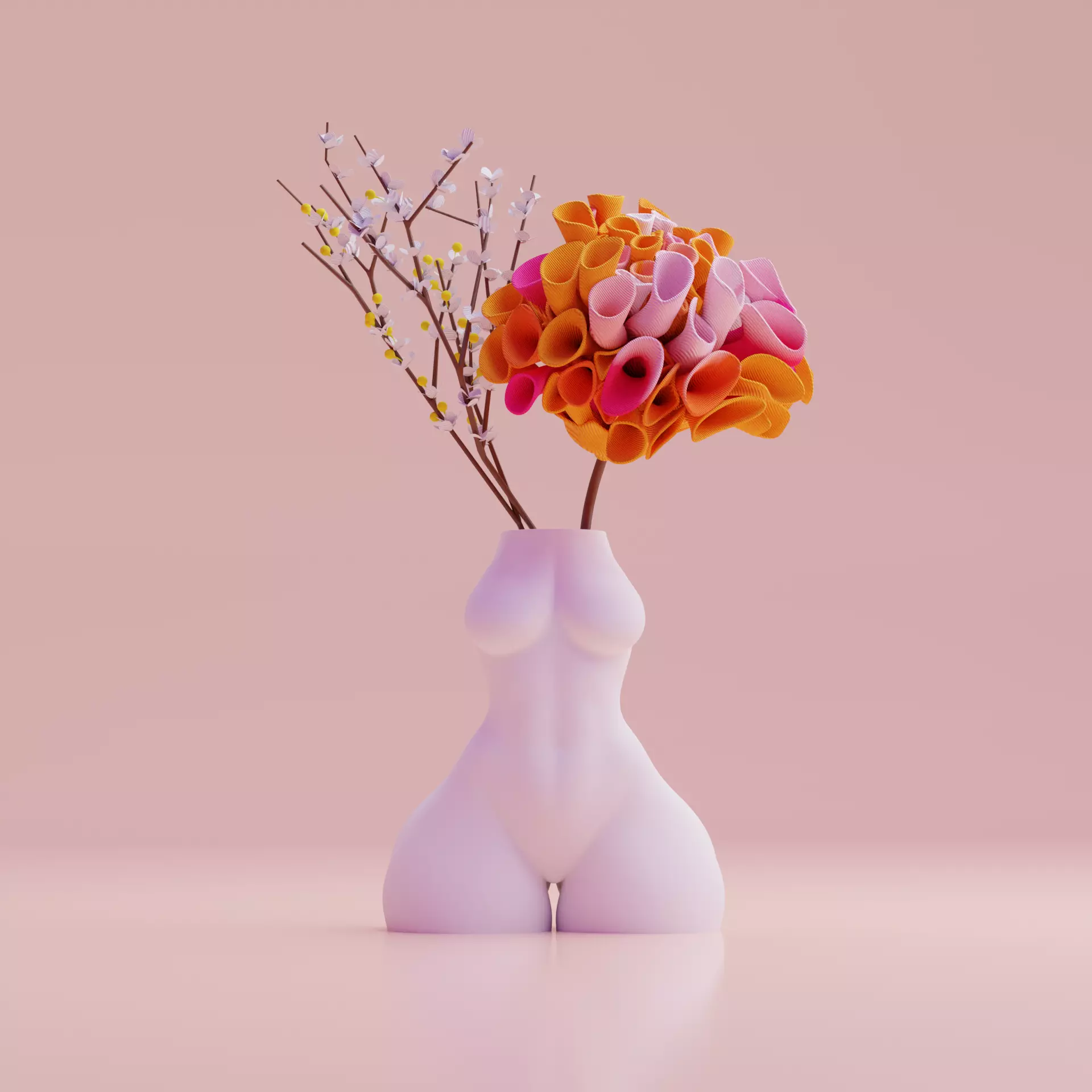Feminine Body Vase 3D print model_2