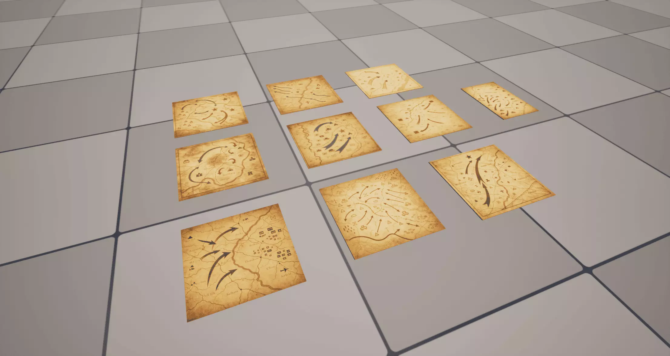 Military Maps Pack Low-poly 3D model_1