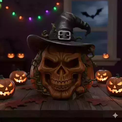 Magical Skeleton Pumpkin 3D print model Magical Skeleton Pumpkin 3D print model