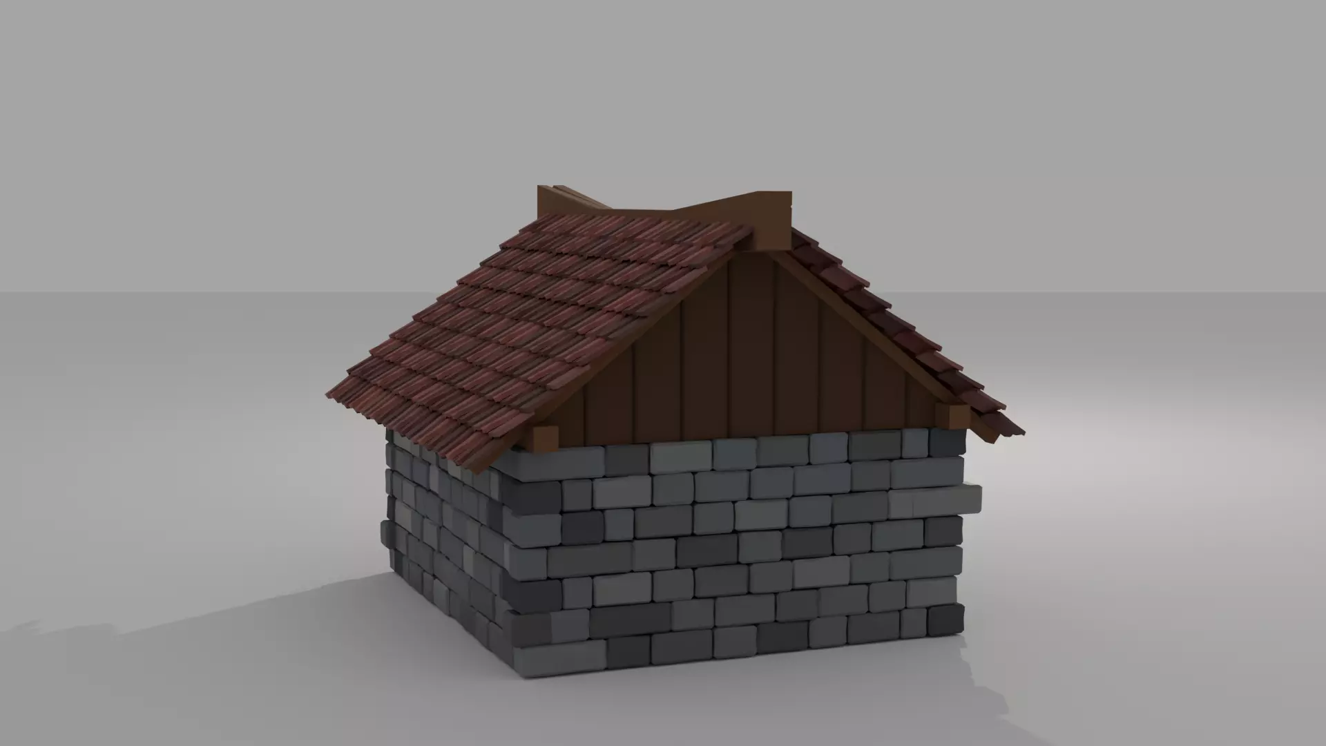 Low poly House Low-poly 3D model_4