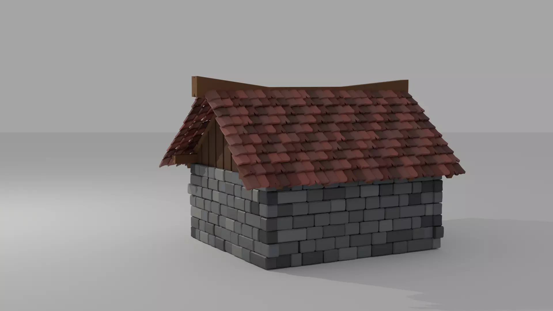 Low poly House Low-poly 3D model_3
