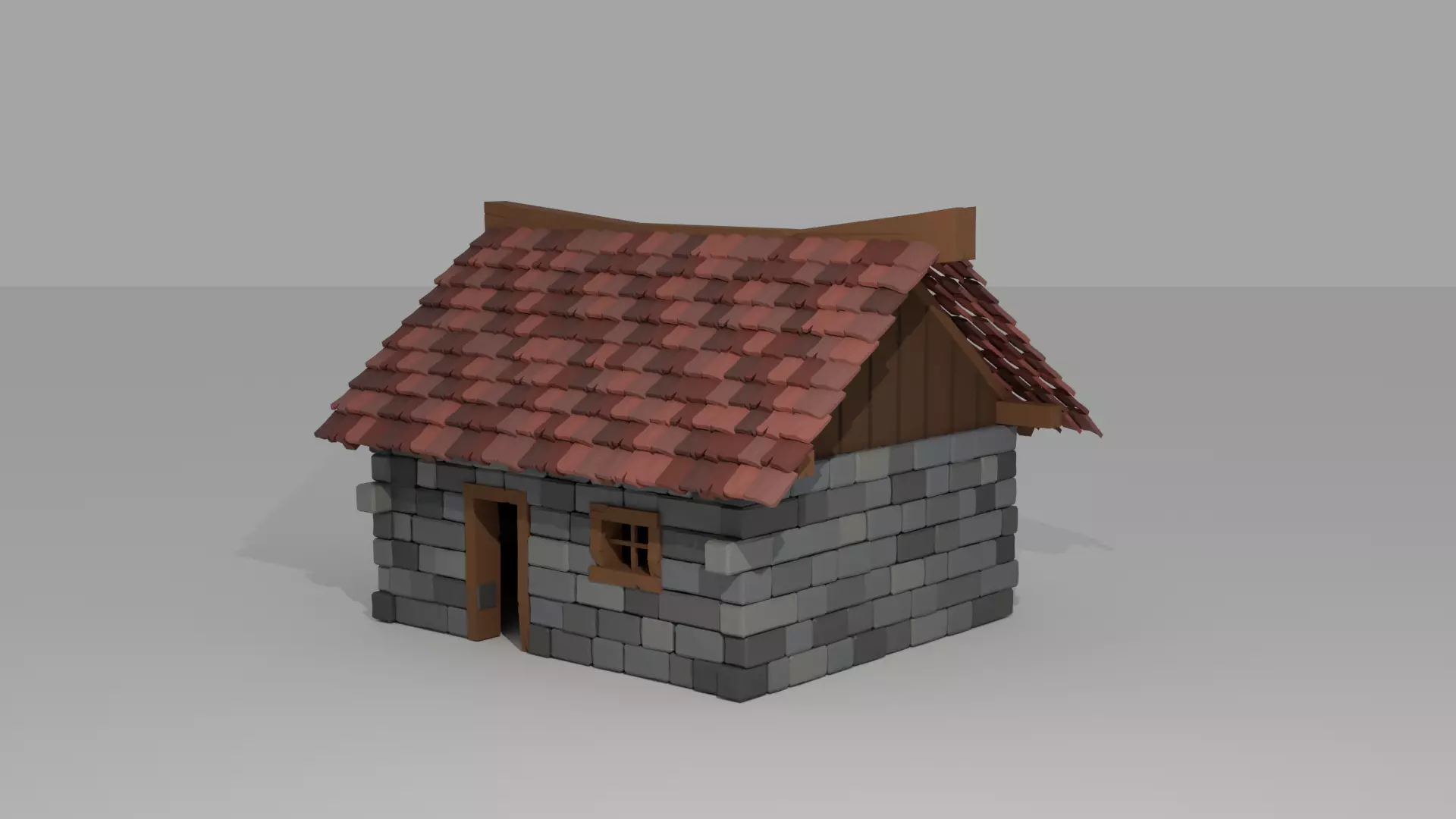 Low poly House Low-poly 3D model_1