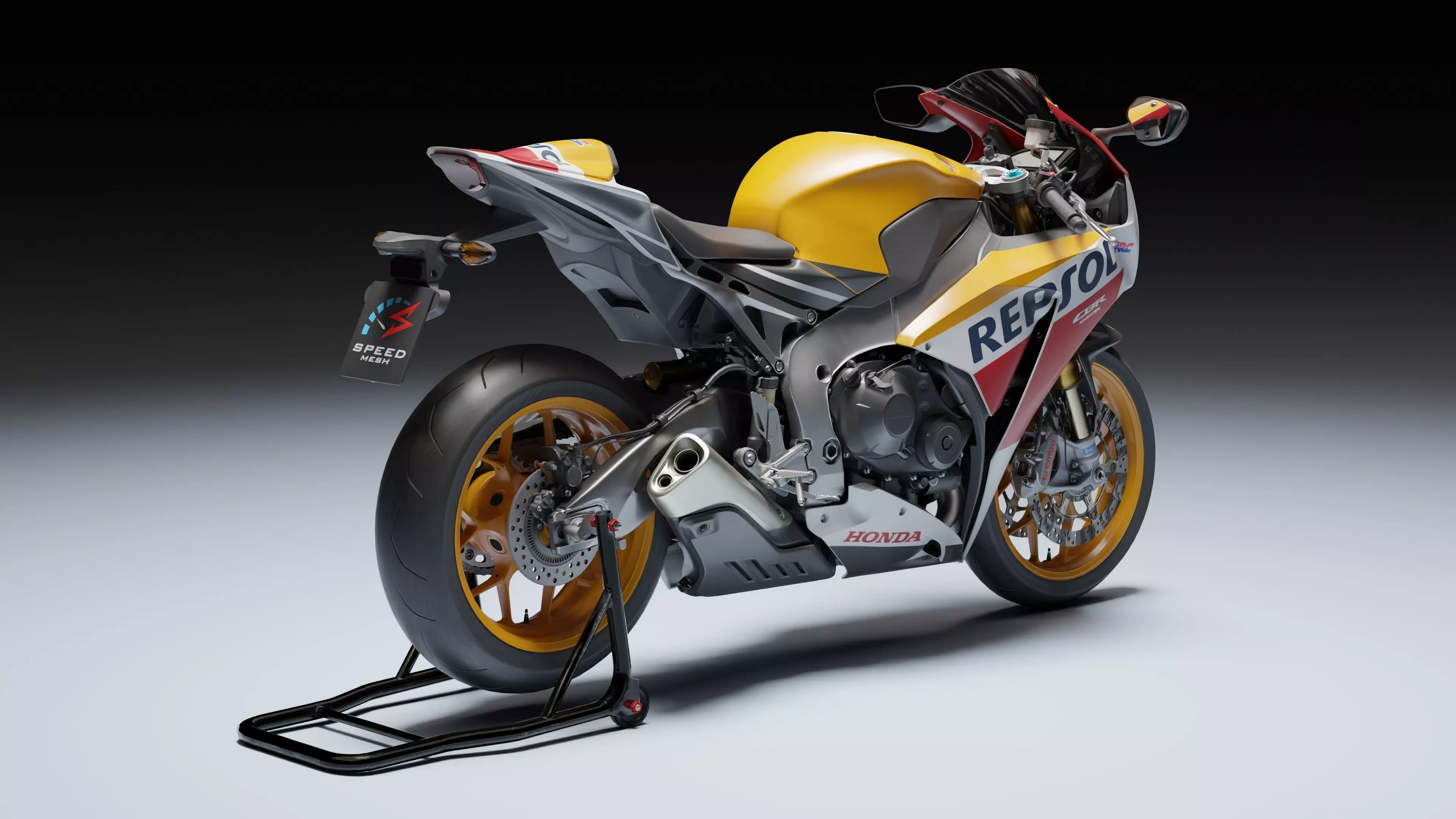 Honda CBR 1000RR Fireblade SP 2015 Low-poly 3D model_11